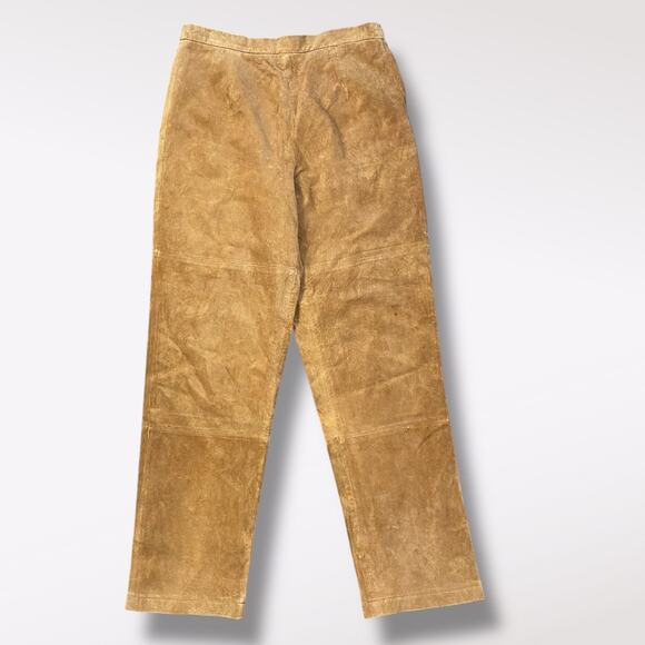 Terry Lewis Classic Luxuries Vintage NWT Brown Suede Pants Size 10p‎ Moto Boho - Picture 1 of 13